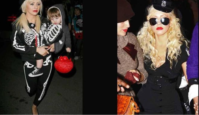 Christina Aguilera paso Halloween en familia 2011 Captura